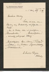 k.k. naturhistorisches Hofmuseum, Intendanzakten 1885-1896 (Hauer), Aktenzahl Z.140/1889, Seite 1